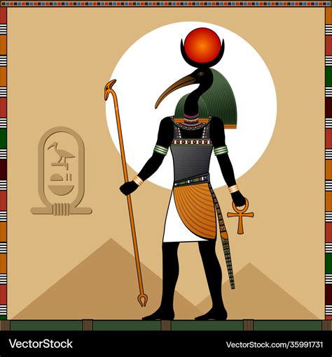 Ancient Egyptian God Thoth: Moon Writi.